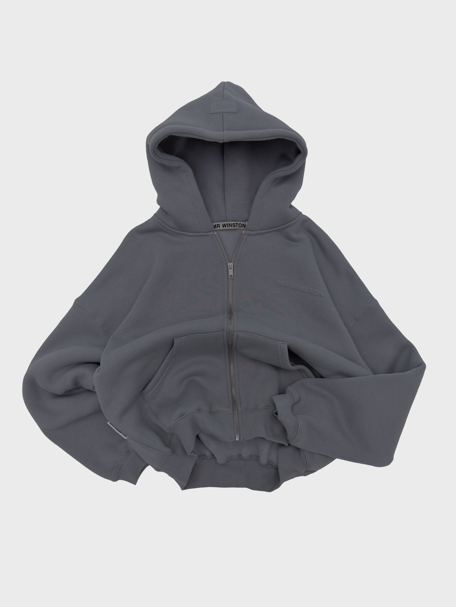 PUFF ZIP HOOD - DEEP GREY